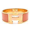 Hermes Bangle Clic Clac Pink Gold Beige Bracelet