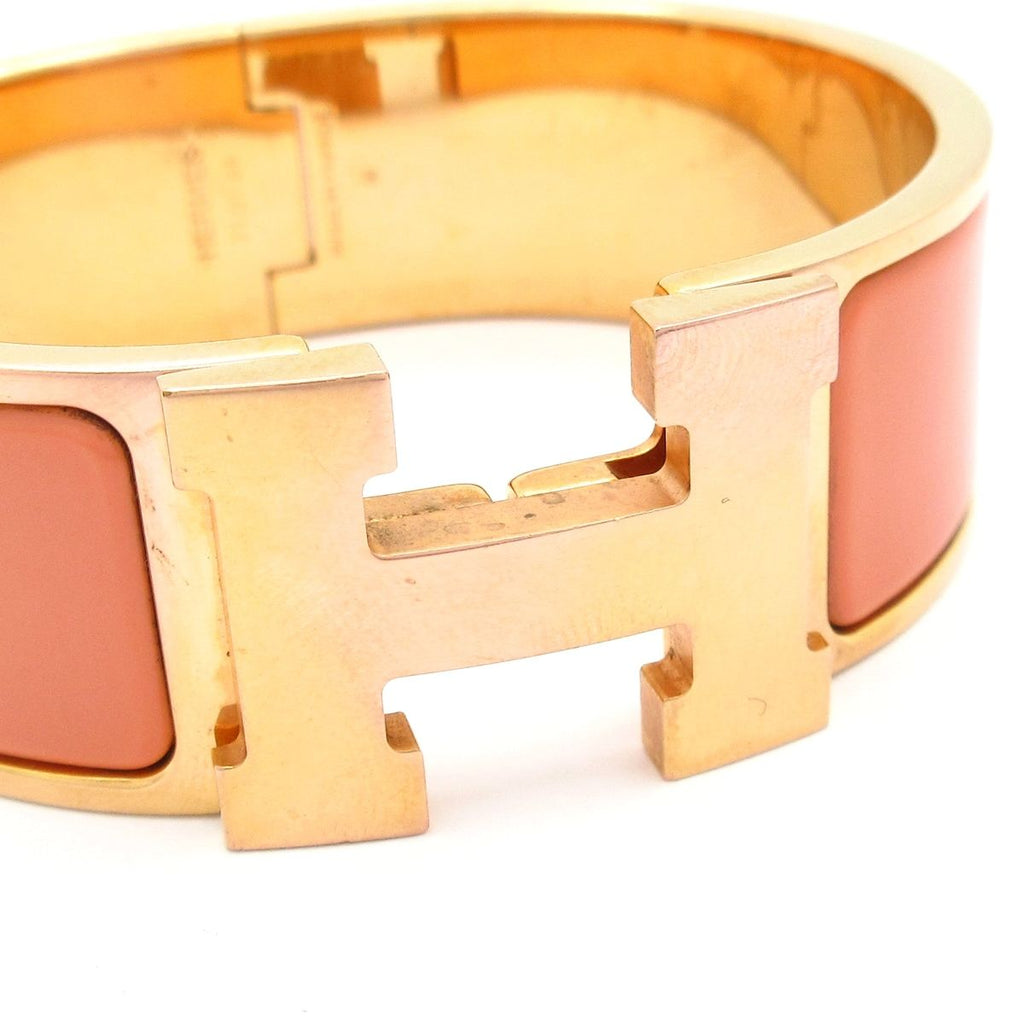 Hermes Bangle Clic Clac Pink Gold Beige Bracelet — view 5