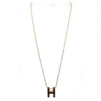 Hermes Necklace Pop Pink Gold Black — view 2