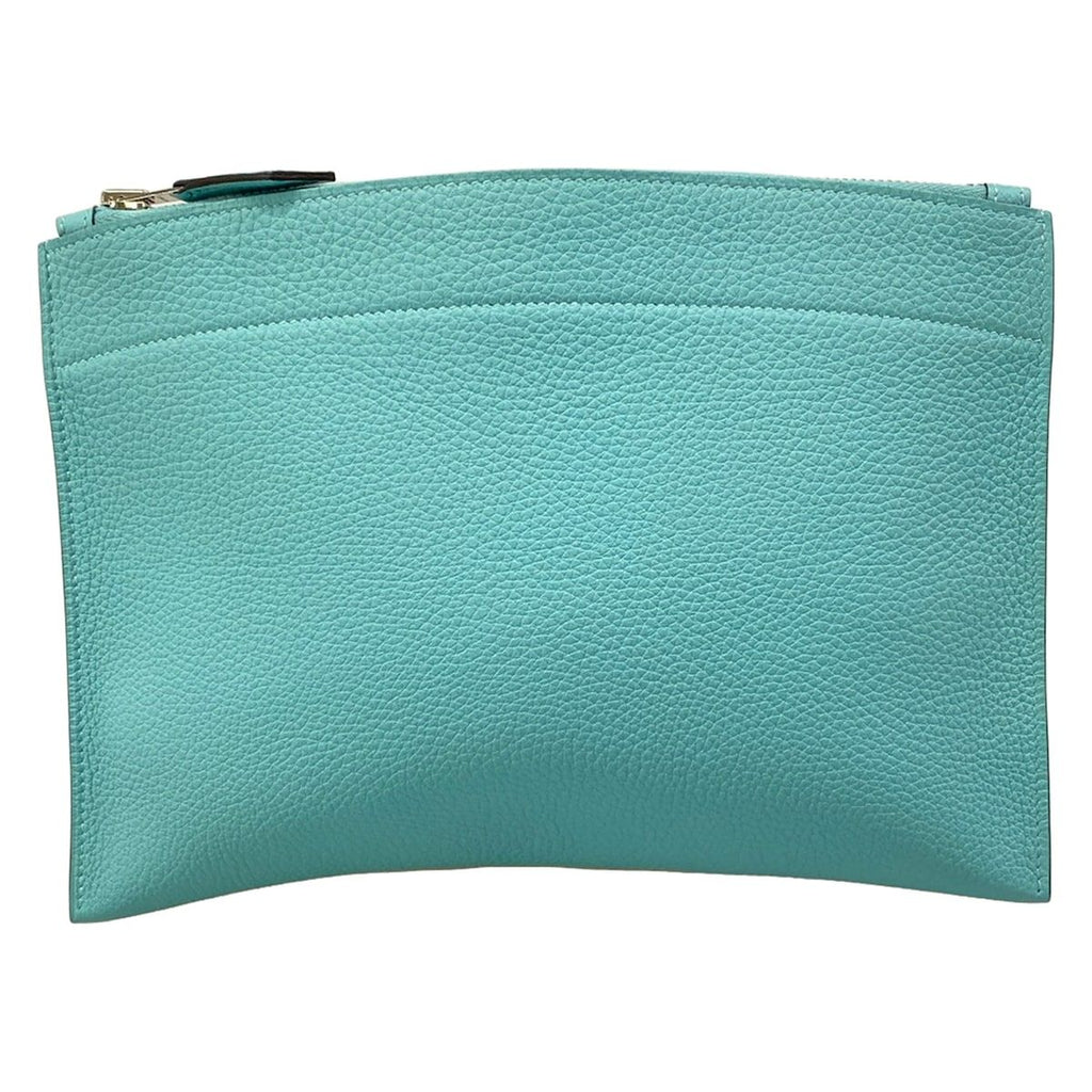 Hermes Clutch Bazaar Light Blue Silver