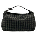 Bottega Veneta Handbag Intrecciato Black Dark Gray Leather