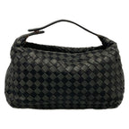 Bottega Veneta Handbag Intrecciato Black Dark Gray Leather