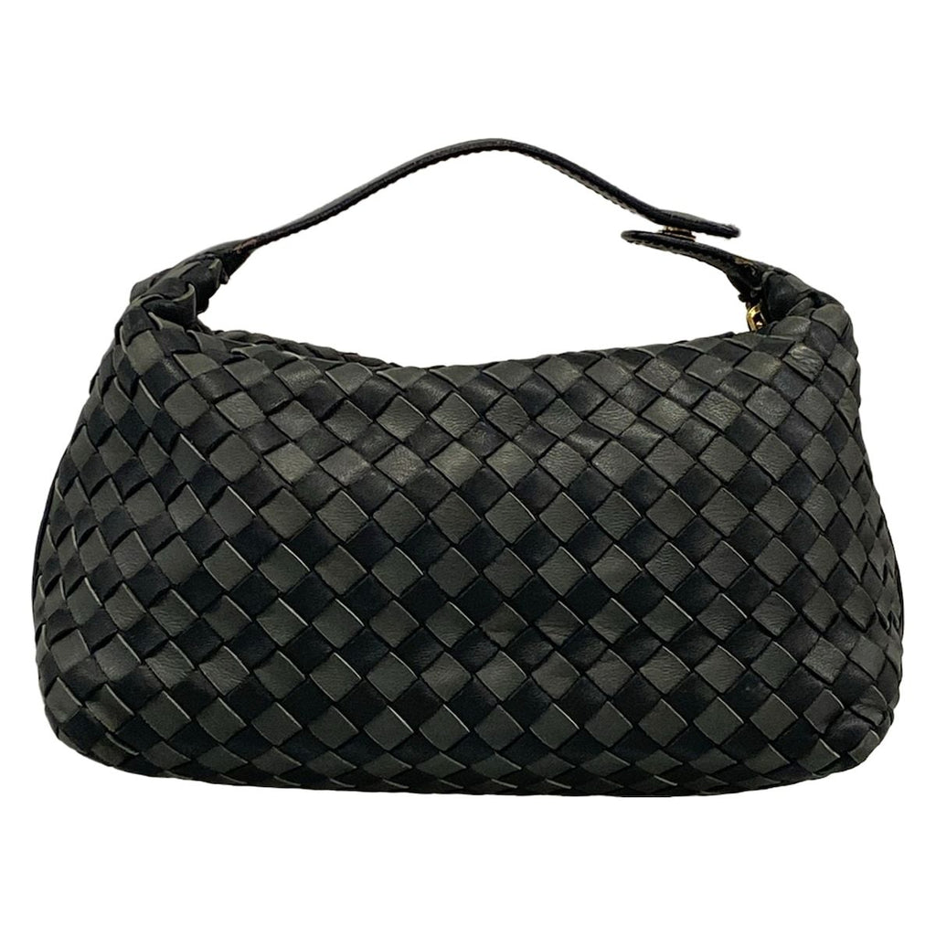 Bottega Veneta Handbag Intrecciato Black Dark Gray Leather — view 3