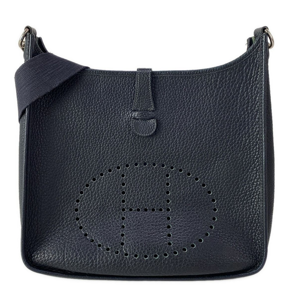 Hermes Shoulder Bag Evelyne GM Dark Navy Silver