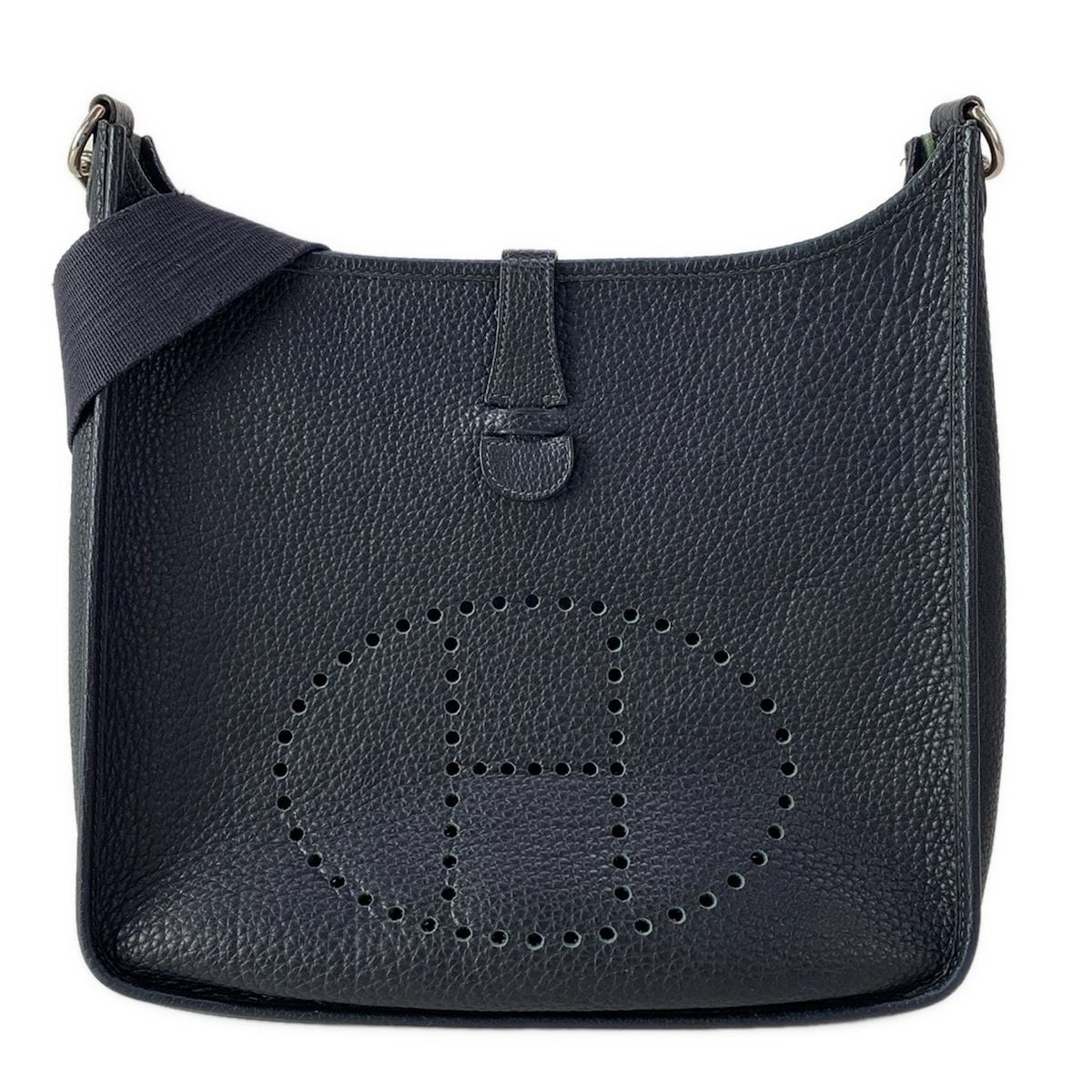 Hermes Shoulder Bag Evelyne GM Dark Navy Silver
