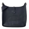 Hermes Shoulder Bag Evelyne GM Dark Navy Silver