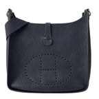 Hermes Shoulder Bag Evelyne GM Dark Navy Silver
