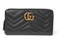 Gucci Wallet GG Marmont Zip Around Leather Black