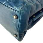 Chanel Shoulder Bag Boy Quilted Blue Vintage Silver — view 8