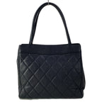 Chanel Tote Quilted Black Silver — view 3