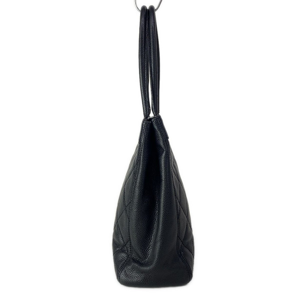 Chanel Tote Quilted Black Silver — view 2