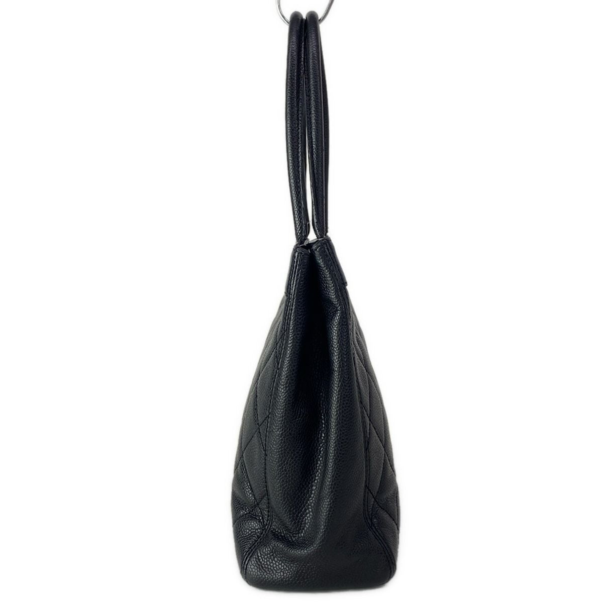 Chanel Tote Quilted Black Silver — view 2