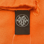 Hermes New Bliss Cashmere Silk Shawl Orange Scarf — view 4