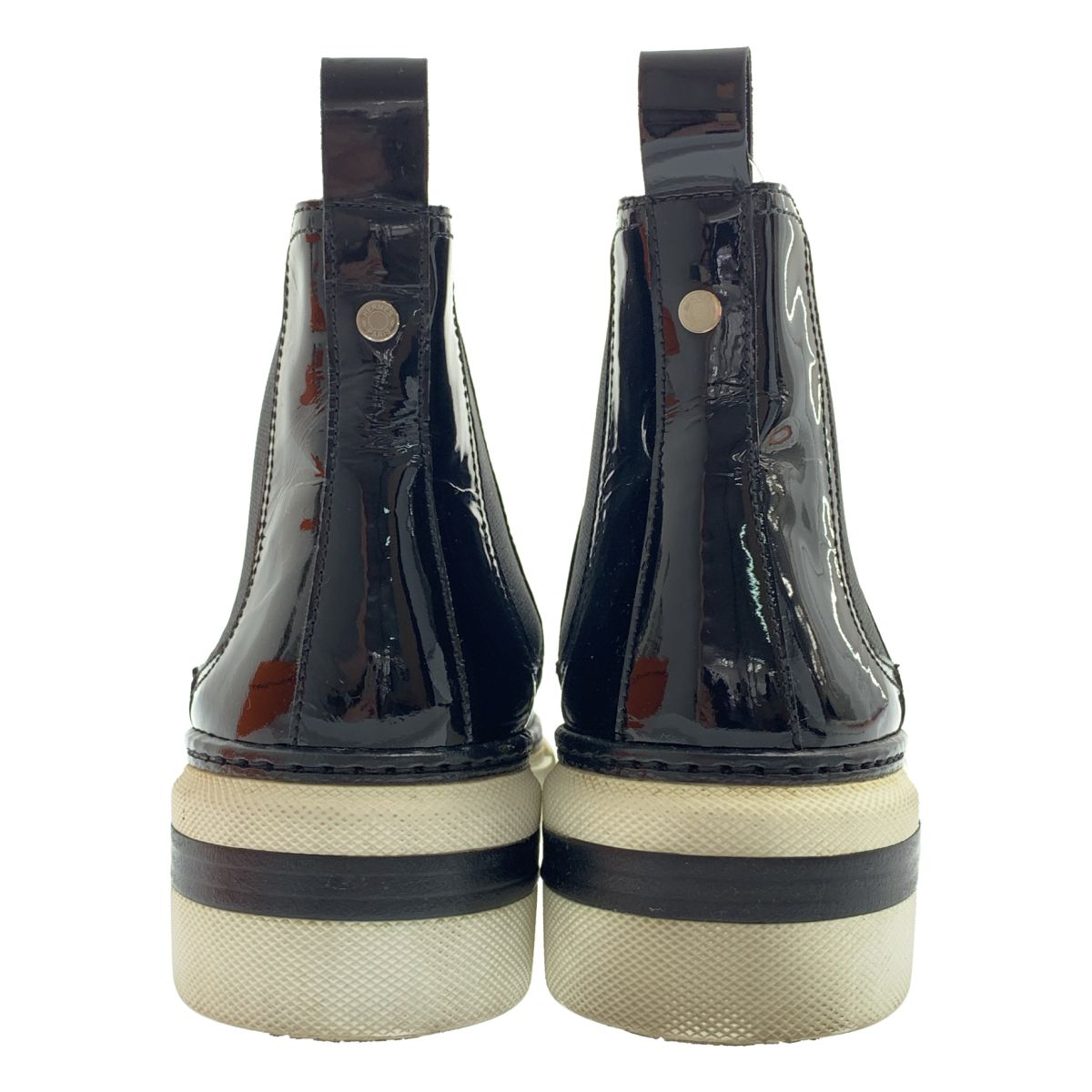 Hermes Patent Leather Platform Side Gore Boots 37 Black — view 3