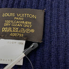 Louis Vuitton Cashmere Patch Shawl Scarf Navy — view 5