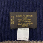 Louis Vuitton Cashmere Patch Shawl Scarf Navy — view 4