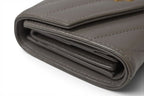 Saint Laurent Paris Wallet Trifold Multi Fold YSL Quilted Gray — view 5
