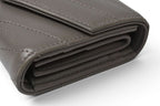 Saint Laurent Paris Wallet Trifold Multi Fold YSL Quilted Gray — view 4