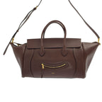 Celine Smile Luggage Supplement Shiny Leather Handbag with Lambskin 2-Way — view 3