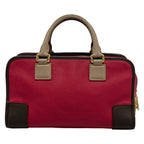 Loewe Handbag Amazona 28 Pink Gray Beige Dark Brown Leather — view 3