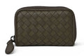 Bottega Veneta Card Case Coin Mini Wallet Intrecciato Leather Khaki Gray