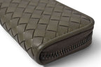 Bottega Veneta Card Case Coin Mini Wallet Intrecciato Leather Khaki Gray — view 4