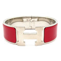 Hermes Bangle Clic Clac Silver Bordeaux Bracelet