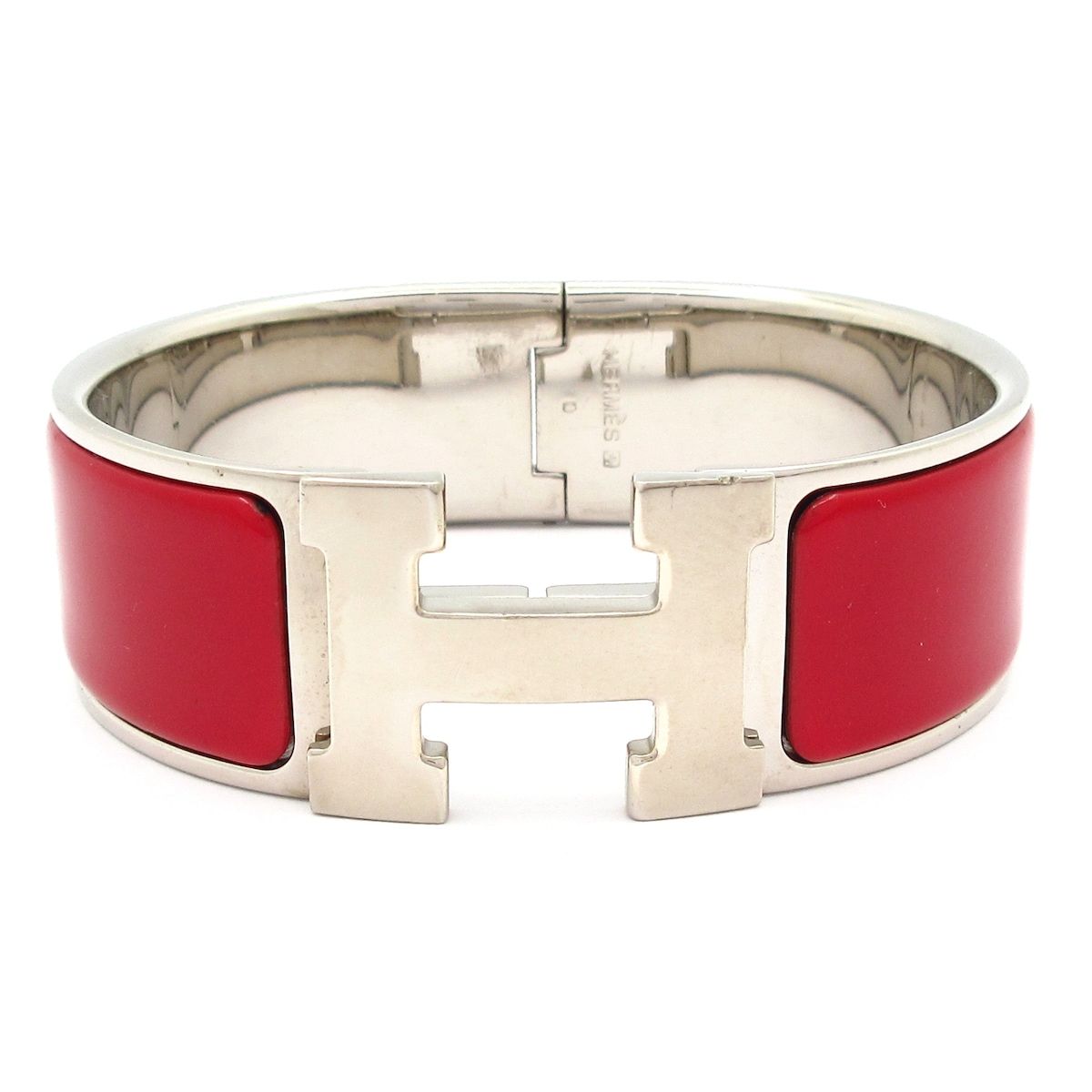Hermes Bangle Clic Clac Silver Bordeaux Bracelet