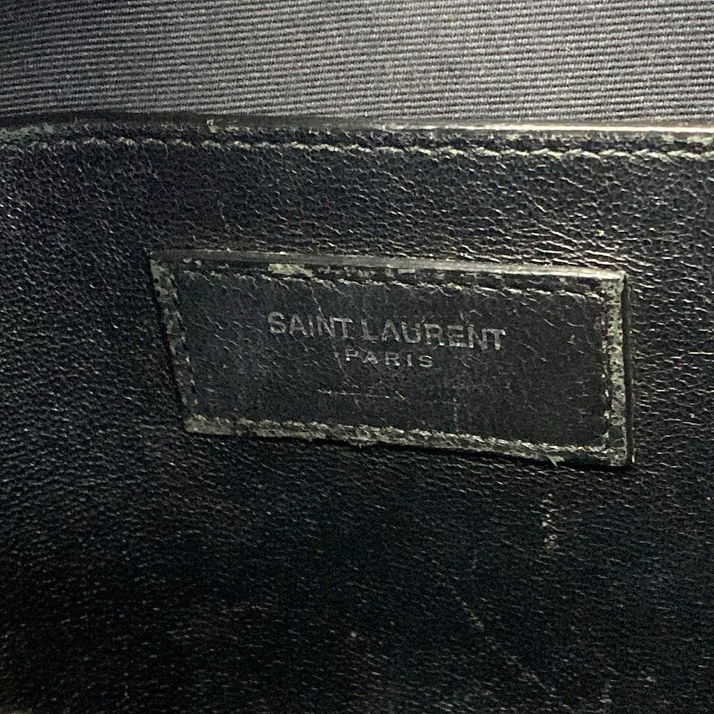 Saint Laurent Paris Handbag Light Gray Black Leather — view 9
