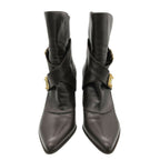 Louis Vuitton Boots Cross Belt LV Logo Gold Leather Short Shoes — view 4