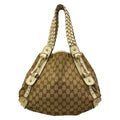 Gucci Tote GG Pattern Horsebit Dark Brown Beige Ivory Leather