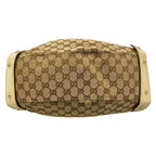Gucci Tote GG Pattern Horsebit Dark Brown Beige Ivory Leather — view 5