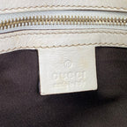 Gucci Tote GG Pattern Horsebit Dark Brown Beige Ivory Leather — view 8