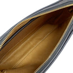 Celine Shoulder Bag Triomphe Canvas Dark Brown Black White Leather — view 7