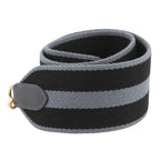 Hermes Shoulder Strap Gray Black Gold Canvas — view 2