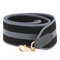 Hermes Shoulder Strap Gray Black Gold Canvas