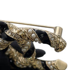 Chanel Brooch CC Logo Rhinestone Faux Pearl — view 6