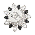 Chanel Brooch CC Logo Sun Rhinestone