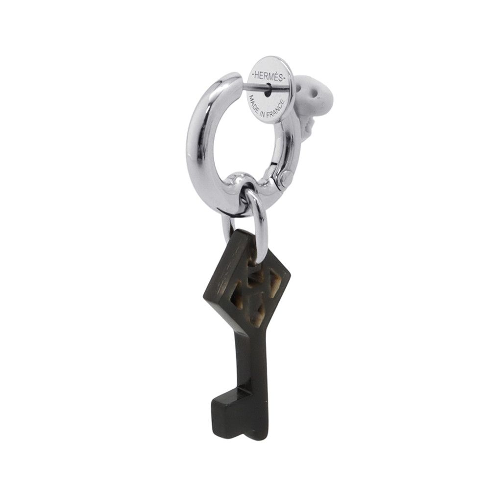 Hermes Earrings Cle Sing Buffalo Horn Single