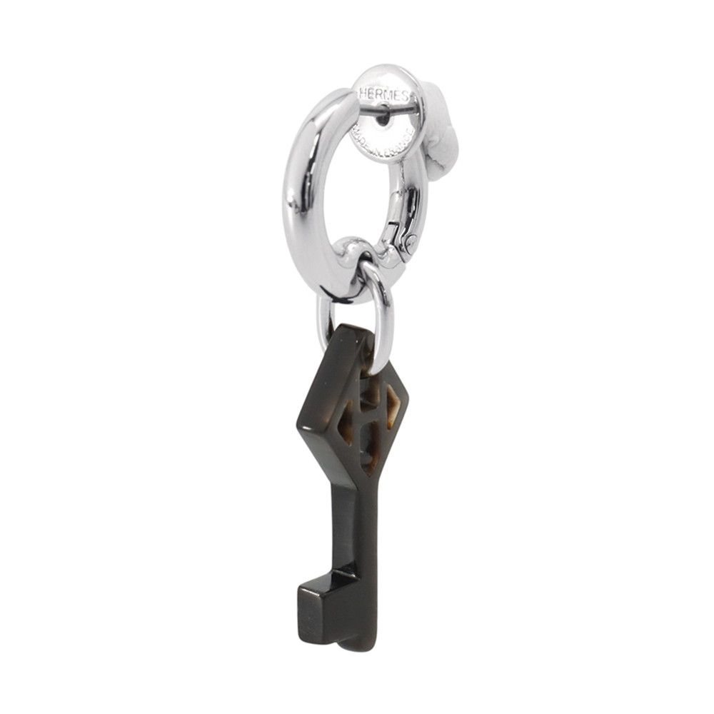 Hermes Earrings Cle Sing Buffalo Horn Single