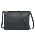 Celine Trio Large Shoulder Bag Pochette Leather Black