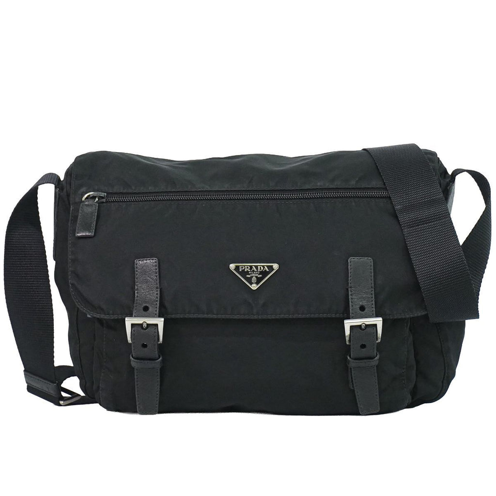 Prada Nylon Shoulder Bag Pochette Black