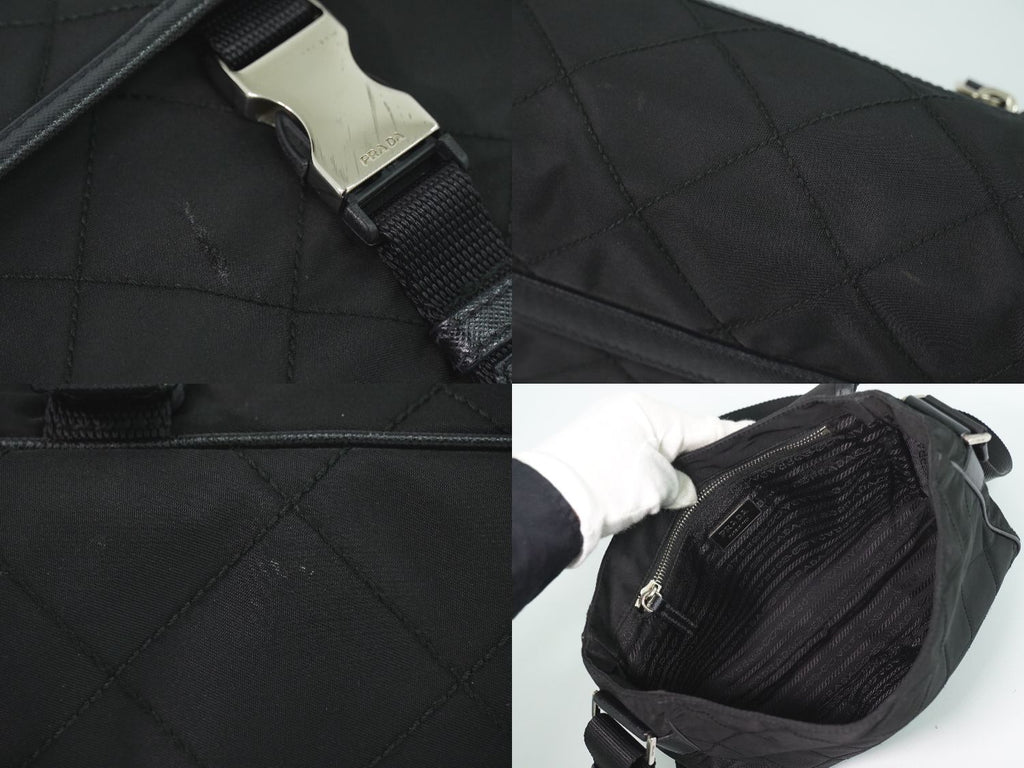 Prada Nylon Shoulder Bag Pochette Black — view 7