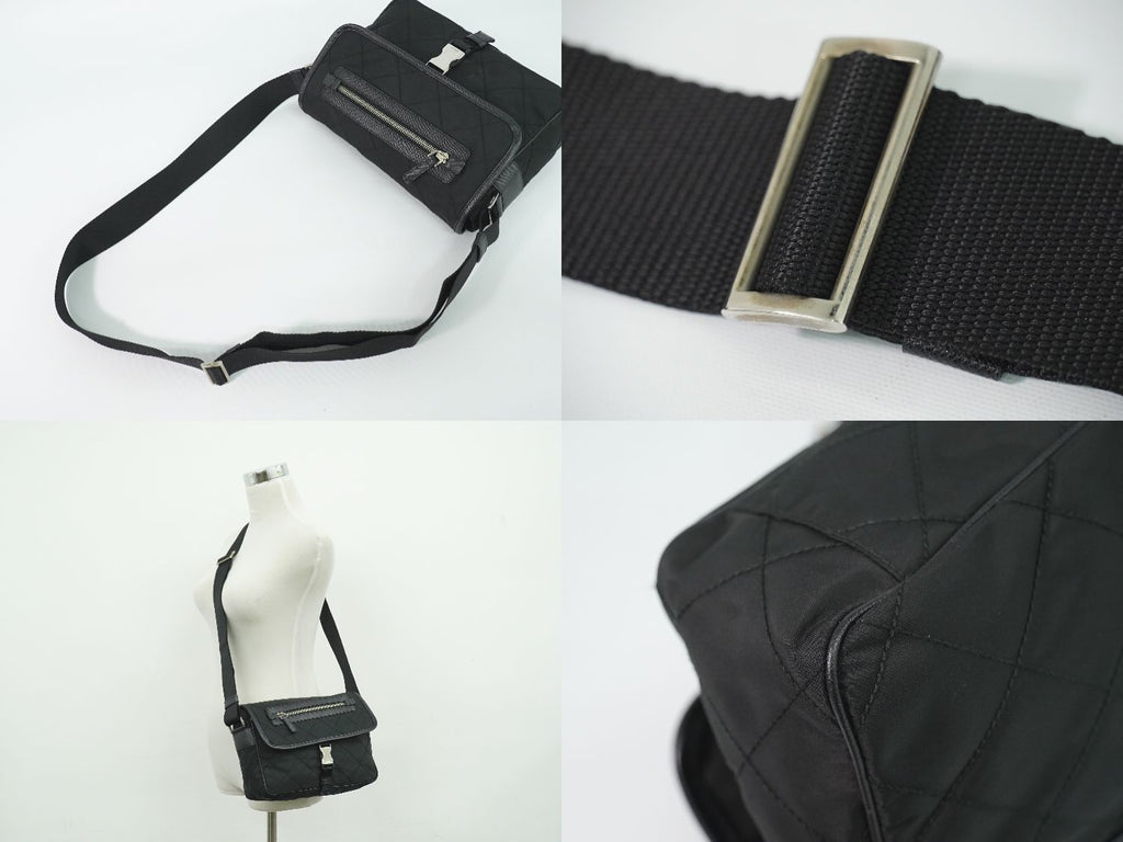 Prada Nylon Shoulder Bag Pochette Black — view 6