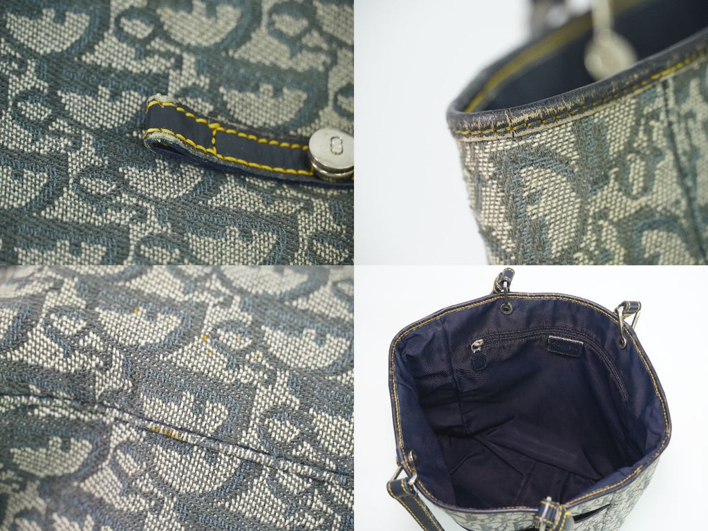 Dior Trotter Shoulder Bag Tote Canvas Navy — view 8