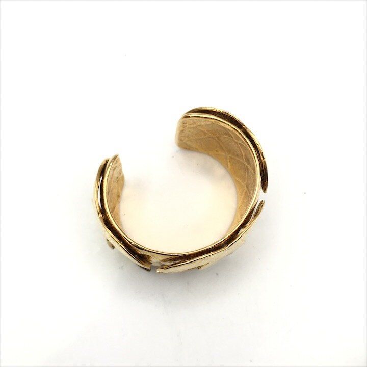 Chanel Bangle CC Logo Vintage Gold Bracelet — view 6