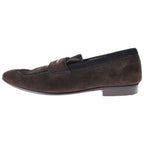 Louis Vuitton Globe Line Monogram Penny Suede Leather Loafers Brown