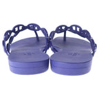 Hermes Island Cher D'ancre Rubber Flat Sandals Blue — view 3