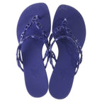 Hermes Island Cher D'ancre Rubber Flat Sandals Blue — view 4
