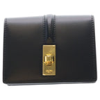 Celine 16 Seeds Satin Calfskin Card Holder with Flap Black